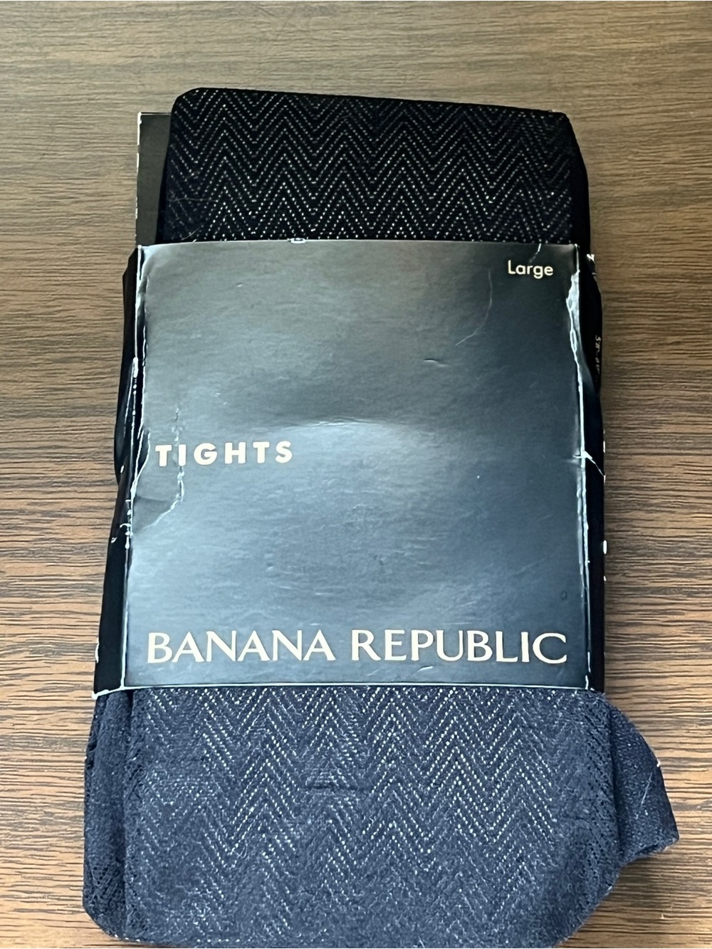 Banana Republic Black Herringbone Tights - Size Large